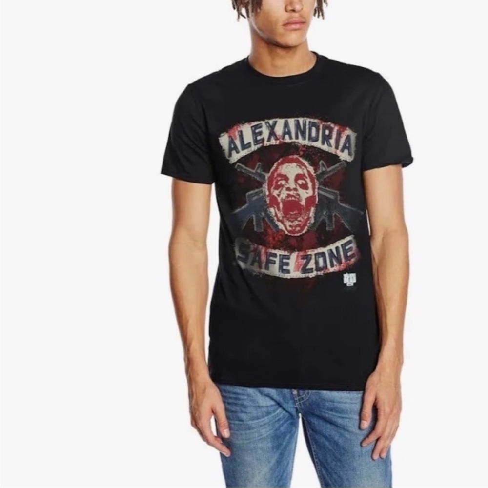 Walking Dead - Safe Zone‎ Faux Patches T-Shirt Unisex 
Size M Men’s